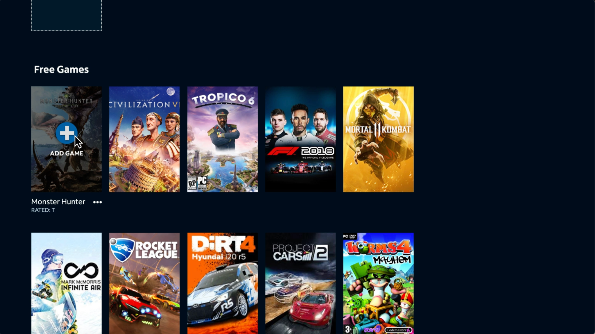Install game modal