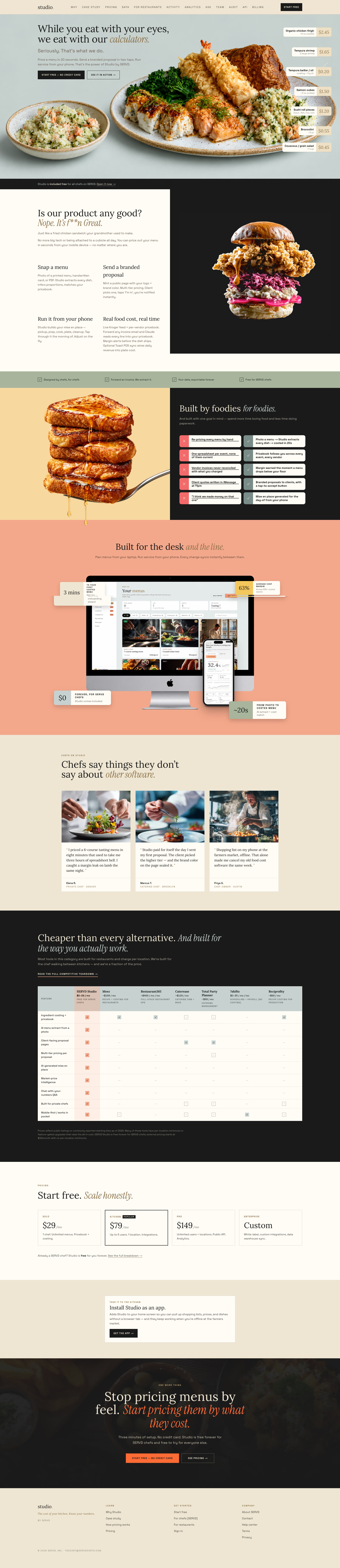 Studio by Servd — live site